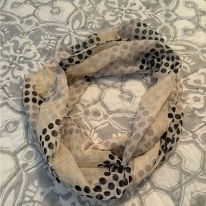 Polka Dot Infinity Scarf - Black and Cream